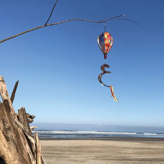 In the Breeze 0986 - Fall Leaves Hot Air Balloon - 6 Panel Spinning Balloon - Outdoor Fall Hanging Decoration {4}