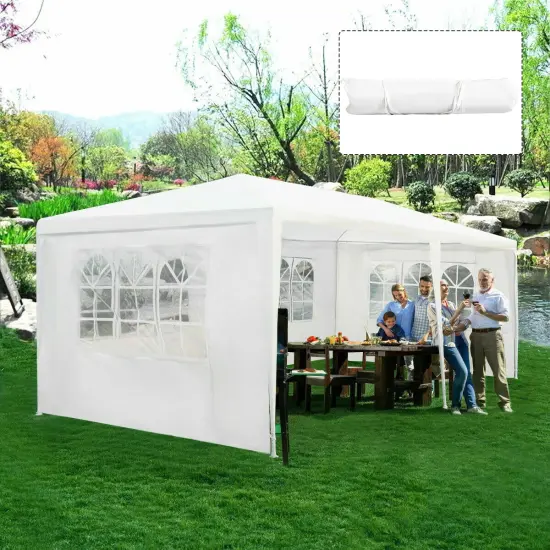 Costway 10'x20' Canopy Tent Heavy Duty Wedding Party Tent 4 Sidewalls W/Carry Bag {1}