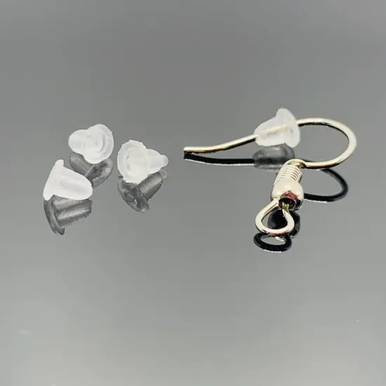 100, 500 or 1,000 Pieces: Clear Soft Rubber Earring Stopper Backs {1}