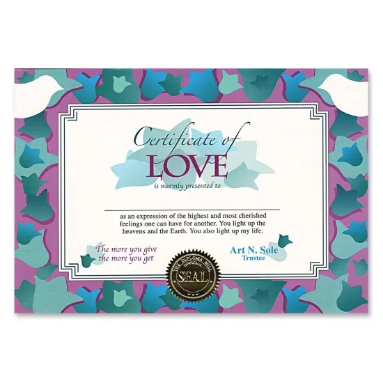 Certificate Of Love (Pack of 6) {1}