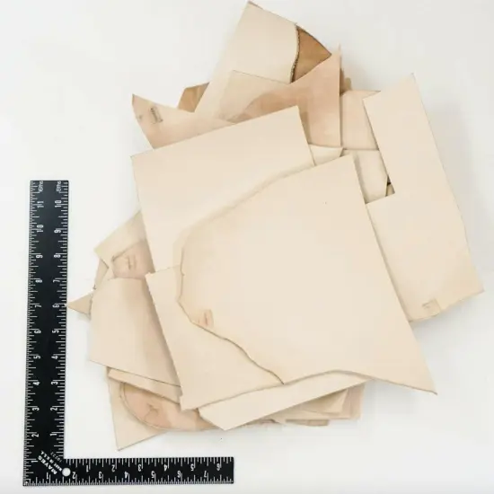 ELW 2 LB Vegetable Tan Tooling Natural Cowhide Leather Scraps Lightweight 3-6 oz. (1-2.4mm) Mixed Bag, Thick Tooling Leather, Leathercraft, Crafting Leather! {2}