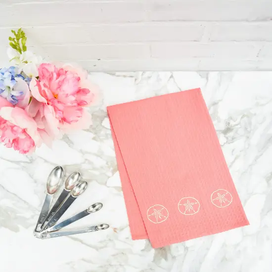 Sand Dollar Waffle Weave Kitchen Towel {4}