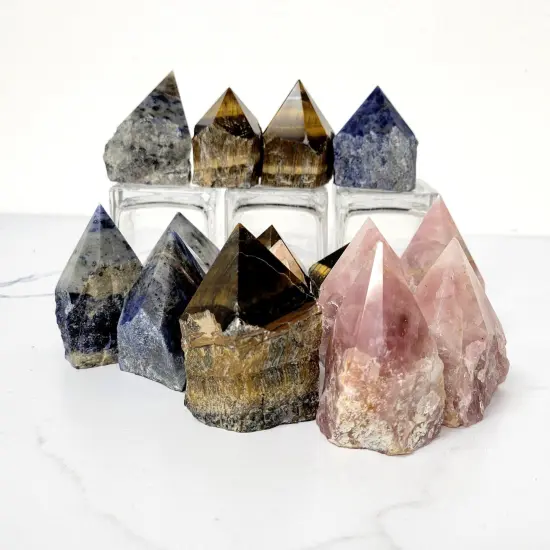 Raw Semi-Polished Top Point Crystal Towers SODALITE {1}