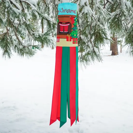 In the Breeze Merry Christmas 40 Inch Windsock - Hanging Santa Decoration - Outdoor Holiday décor {2}