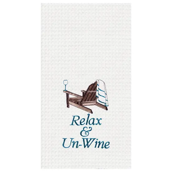 Relax & Un-Wine Waffle Weave Cotton Kitchen Towel {1}