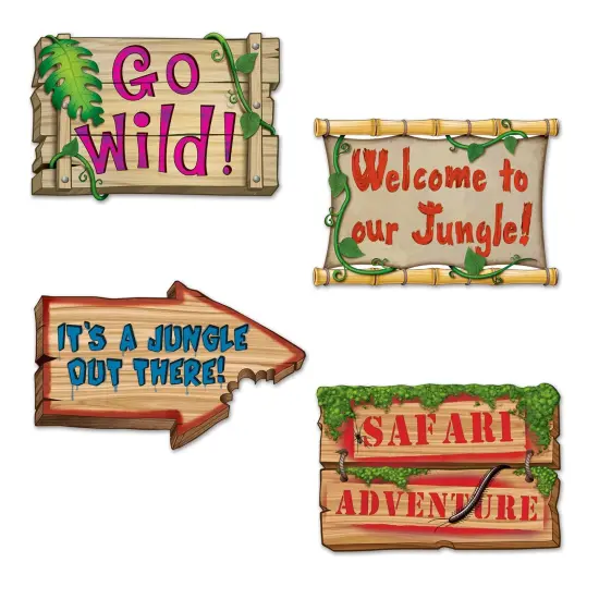 Jungle Sign Cutouts, (Pack Of 12) {1}
