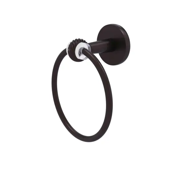 Clearview Collection Towel Ring With Twisted Accents - Antique Bronze {1}
