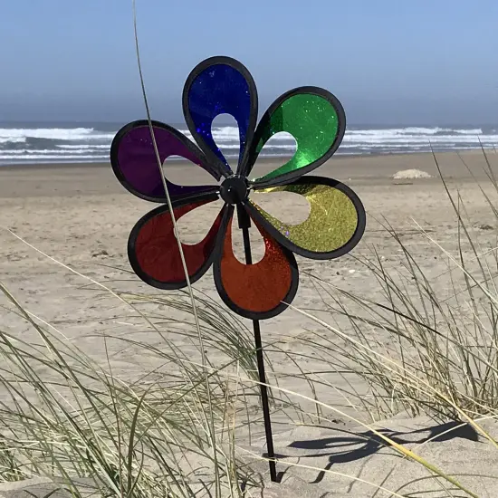In the Breeze 2670 - 10 Inch Rainbow Mylar Windee Wheelz Spinner - Sparkly Outdoor Garden Décor {3}