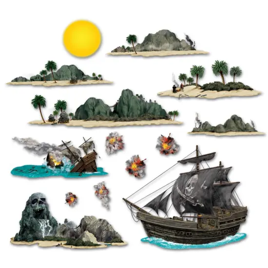 Pirate Ship & Island Props (Pack of 12) {1}