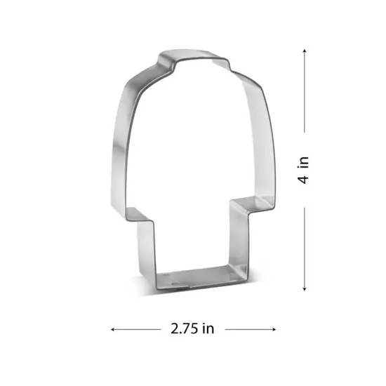 Lab Coat Cookie Cutter 4 in, CookieCutter.com, Tin Plated Steel, Handmade in the USA {2}