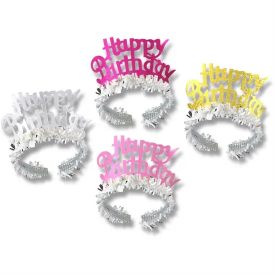 Happy Birthday Tiaras w/Fringe (Pack of 72) {1}