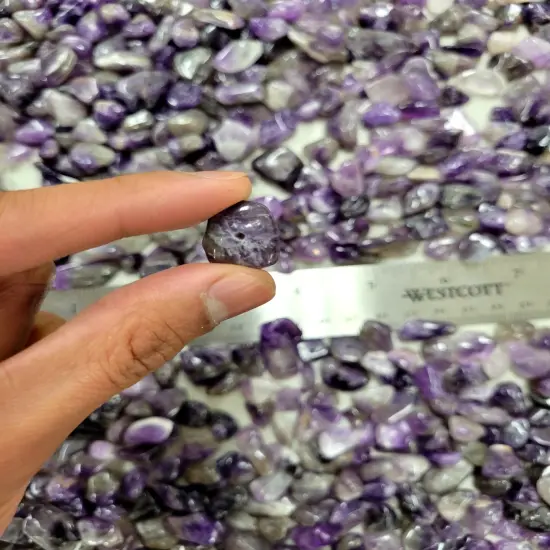 Drilled Tumbled Amethyst Crystal Chips {7}