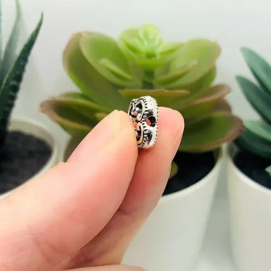 4, 20 or 50 Pieces: Antique Silver Open Flower Spacer Beads, 10x10mm - Double Sided {4}