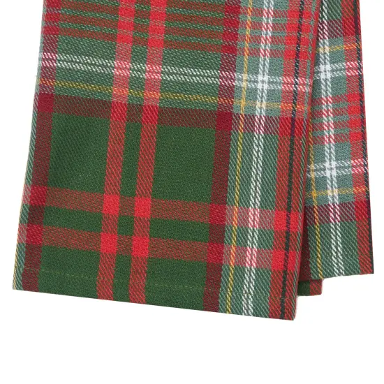 27' X 18" Axel Plaid Woven Cotton Kitchen Dish Towel Red White and Green Plaid {4}