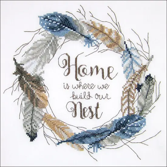 Janlynn Stamped Cross Stitch Kit 12"X12"-Build Our Nest-Stitched In Floss {2}