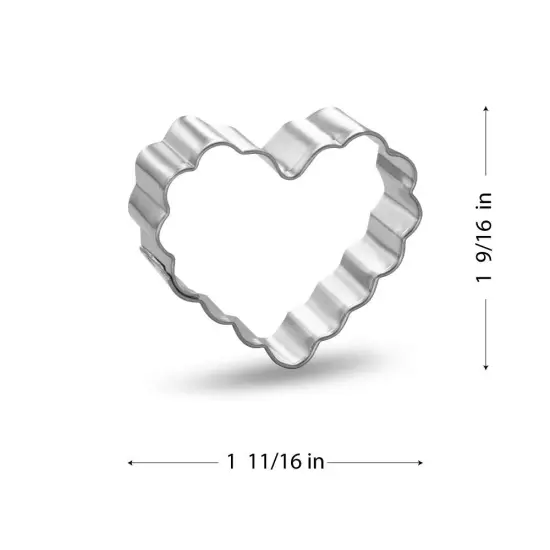 Miniature Heart Fluted 1.5 in M187 - CookieCutter.com - USA Tin Plated Steel {2}