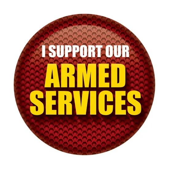 I Support Our Armed Services Button, (Pack of 6) {1}