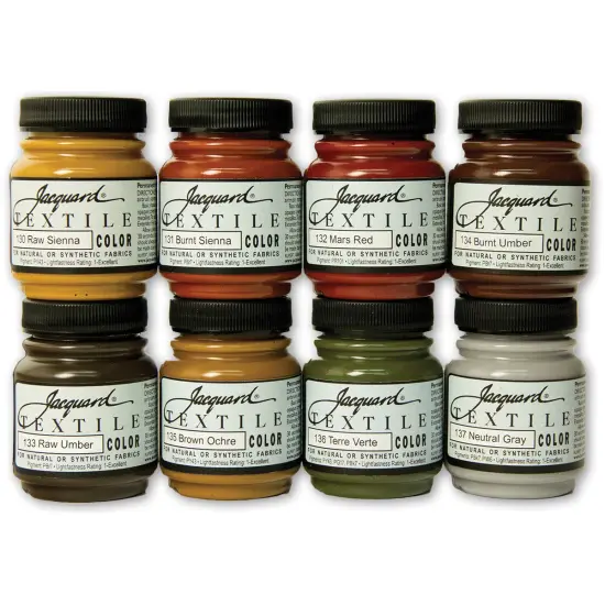 Jacquard Textile Color Fabric Paint 2.25oz 8/Pkg-Earth Tones {1}