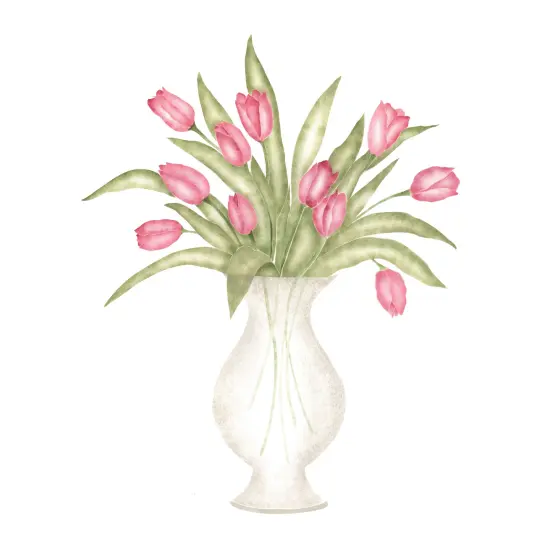 Vase of Tulips Wall Stencil | 3074 by Designer Stencils | Floral Stencils | Reusable Art Craft Stencils for Painting on Walls, Canvas, Wood | Reusable Plastic Paint Stencil for Home Makeover | Easy to Use & Clean Art Stencil {1}
