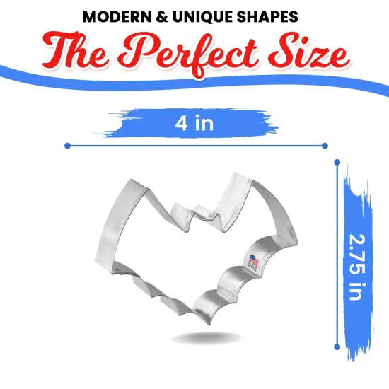 Bat Cookie Cutter 4", CookieCutter.com, Tin Plated Steel, Handmade in the USA {2}