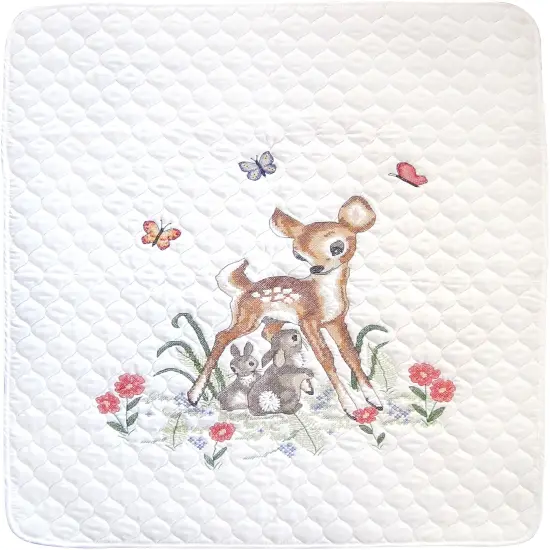 Janlynn Stamped Quilt Cross Stitch Kit 34"X43"-Baby Deer-Stitched In Floss {2}