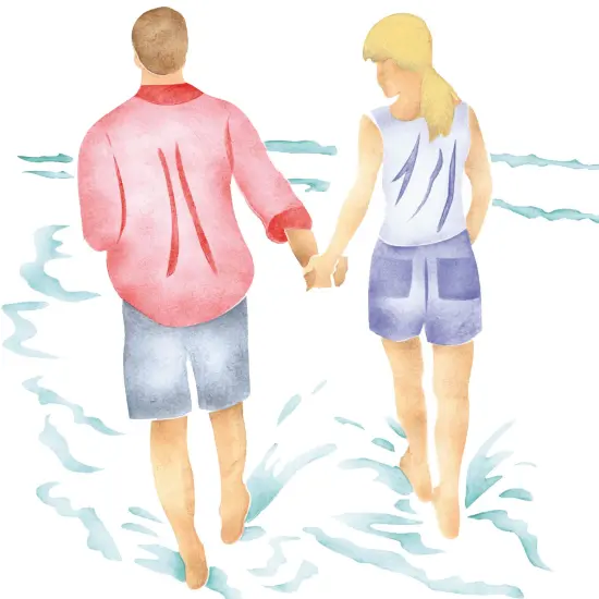 Beach Adult Couple Wall Stencil | 2965 by Designer Stencils | Outdoor Stencils | Reusable Art Craft Stencils for Painting on Walls, Canvas, Wood | Reusable Plastic Paint Stencil for Home Makeover | Easy to Use & Clean Art Stencil {2}