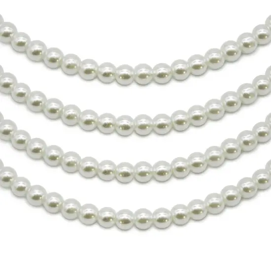 4 Strands of 4mm White Glass Pearl Beads - 800 on 30-Inch Strands {1}