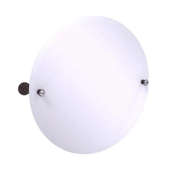 Carolina Crystal Collection Frameless Round Tilt Mirror With Beveled Edge - Antique Bronze {1}