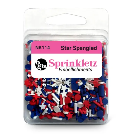 Buttons Galore Sprinkletz Embellishments for Crafts, Tiny Polymer Clay Shapes & Unique Designs - Star Spangled - 3 Pack {3}