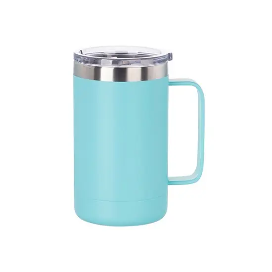 Engraving Coffee Cup, 10 oz with Lid and Handle (Seafoam) {1}