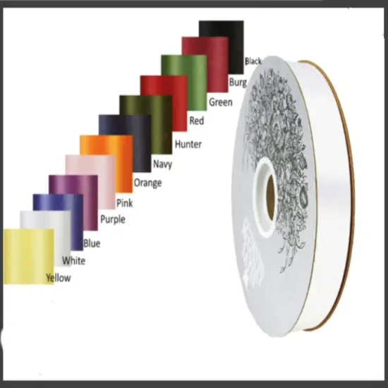 Acetate/Lustre Ribbon 7/8″ – Homecoming Mum Braiding Ribbon Black {2}