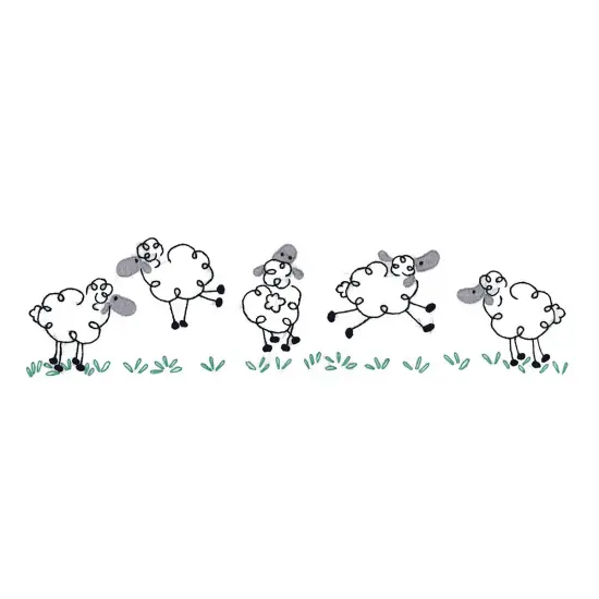 Tobin Stamped For Embroidery Pillowcase Pair 20"X30"-Running Sheep {3}