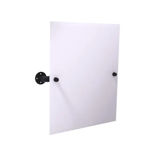 Pipeline Collection Frameless Rectangular Wall Mounted Tilt Mirror - Matte Black {1}