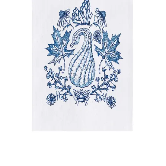 Blue Harvest Gourd Design Dishtowel {4}
