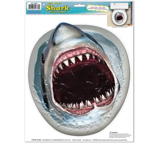 Shark Toilet Topper Peel 'N Place (Pack of 12) {1}