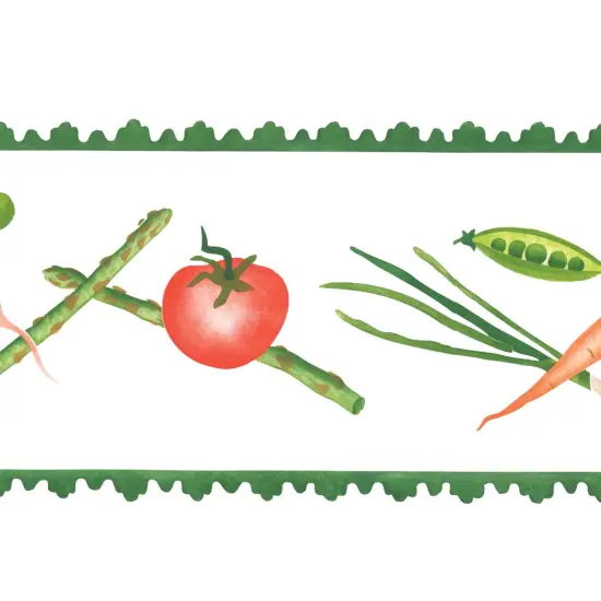 Vegetable Border Wall Stencil Border | 3312 by Designer Stencils | Pattern Stencils | Reusable Stencils for Painting | Safe & Reusable Template for Wall Decor | Try This Stencil Instead of a Wallpaper | Easy to Use & Clean Art Stencil Pattern {2}