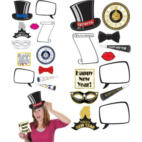 New Year Photo Fun Signs (Pack of 12) {1}