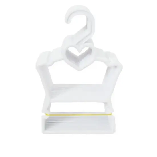 Organize Your 18 Inch Doll Clothes with Love - 6 Piece Set of White Heart Hangers {1}