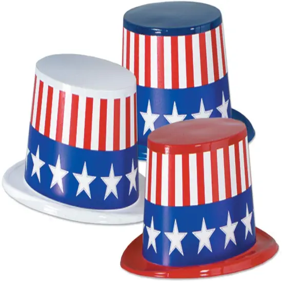 Plastic Toppers w/Patriotic Band (Pack of 25) {1}