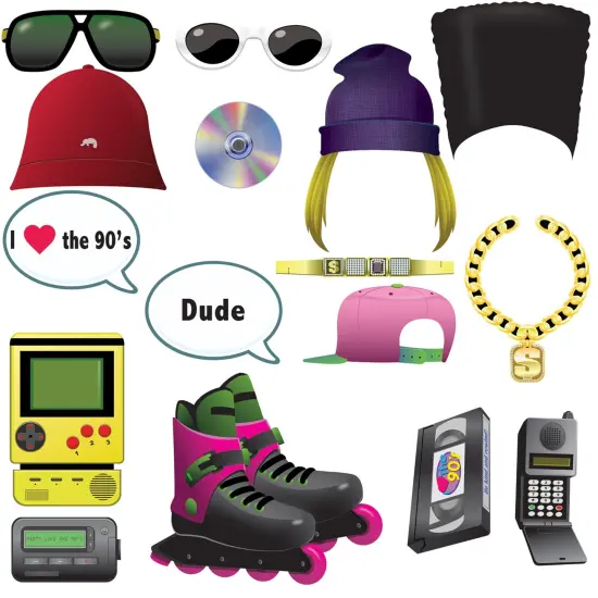 90S Photo Fun Signs, (Pack Of 12) {1}