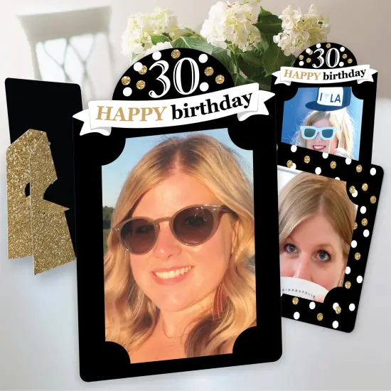 Big Dot of Happiness Adult 30th Birthday - Gold - Birthday Party 4x6 Picture Display - Paper Photo Frames - Set of 12 {1}
