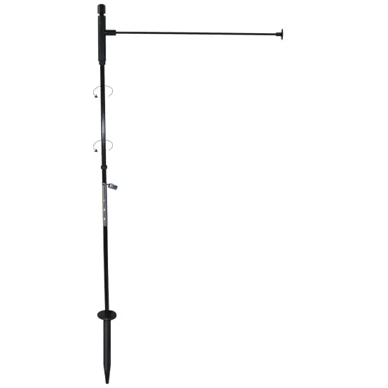 In the Breeze 4583 - Pivoting Low-Profile Garden Flag Pole - 33 Inches High by 15Inches Wide - Color: Black {1}