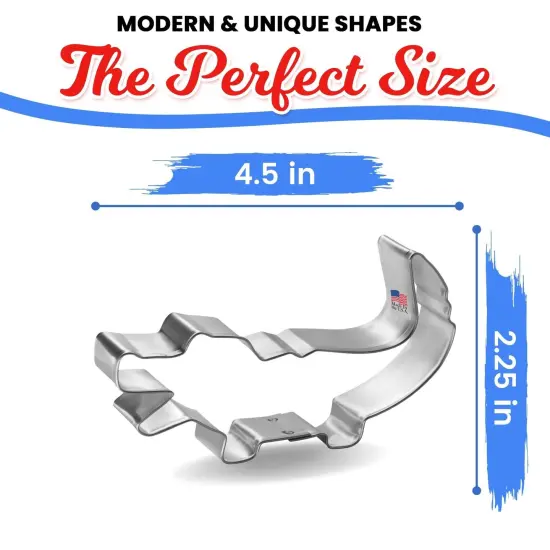 Alligator Cookie Cutter 4.5 in, CookieCutter.com, Tin Plated Steel, Handmade in the USA {2}