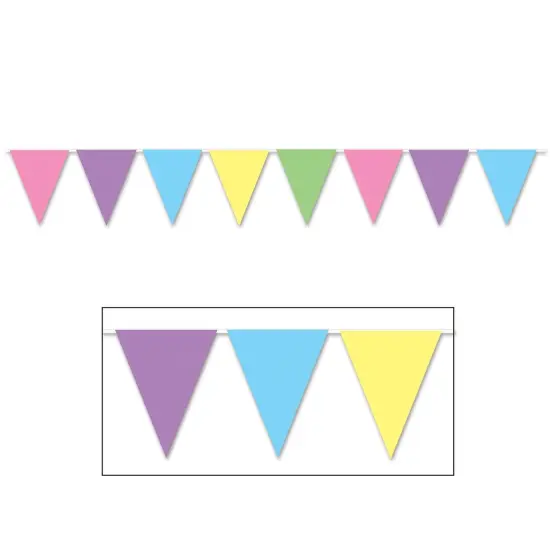 Pastel Pennant Banner (Pack Of 12) {1}