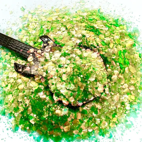Green Onions Premium Pixie for Poxy Iridescent Chunky Glitter Mix {1}