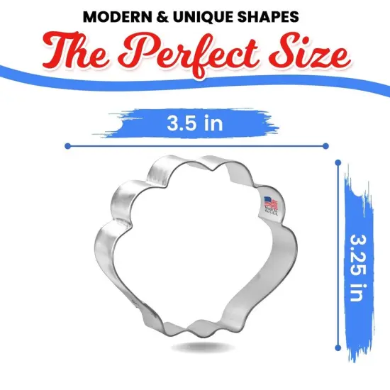 Seashell Cookie Cutter 3.75 in, CookieCutter.com, Tin Plated Steel, Handmade in the USA {2}