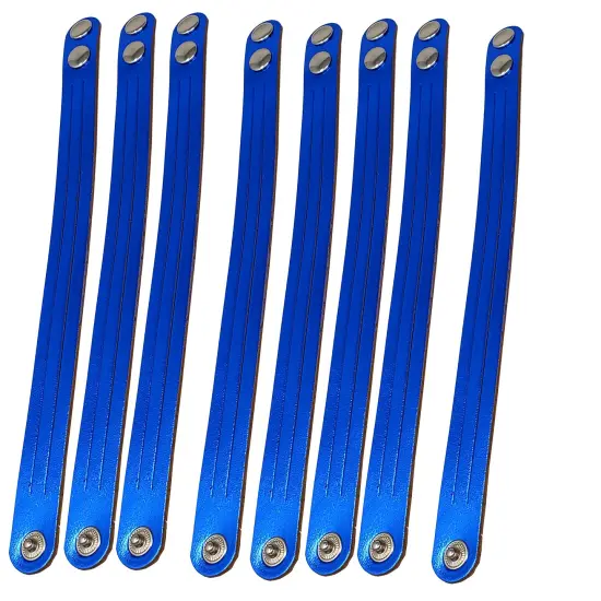 8 Pack Mystery Braid Leather Bracelet, Metallic Leather DIY Tricky Braid Bracelets Royal Blue {1}