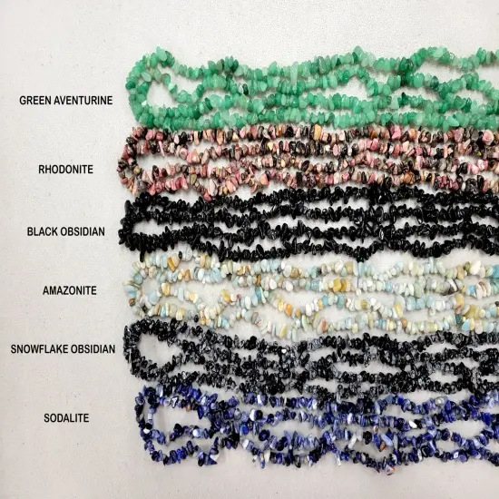 Tumbled Freeform Drilled Crystal Beads Black Obsidian {1}