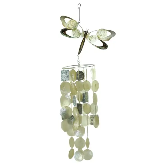 In the Breeze 7017 - 32 Inch Dragonfly Capiz Breeze Wind Chime - Capiz Shell Wind Chime {1}