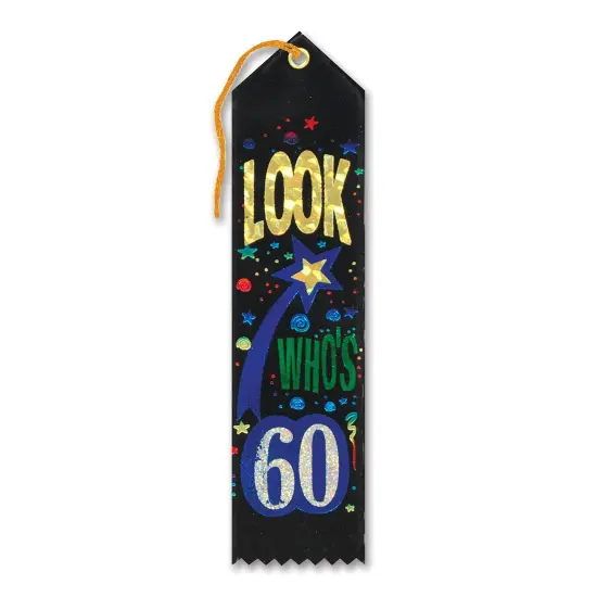 Look Who's 60 Award Ribbon (Pack of 6) {1}